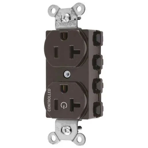 Bryant Hubbell Wiring Device-Kellems SNAPConnect 1/2 Controlled 20A 125V Duplex Receptacle Brown (SNAP5362C1)