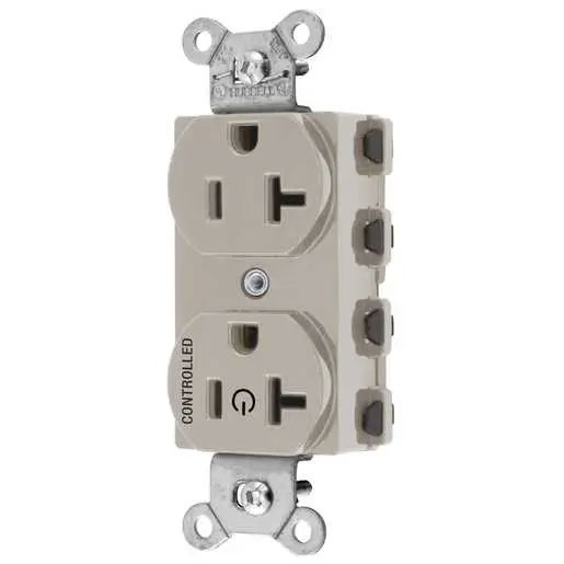 Bryant Hubbell Wiring Device-Kellems SNAPConnect 1/2 Controlled 20A 125V Duplex Receptacle Light Almond (SNAP5362C1LA)