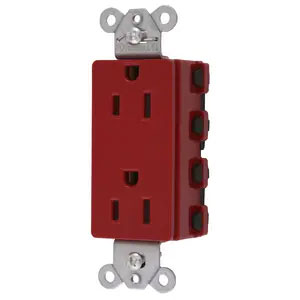 Bryant Hubbell Wiring Device-Kellems SNAPConnect 15A/125V Decorator Receptacle Red (SNAP2152RA)