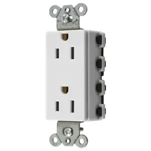 Bryant Hubbell Wiring Device-Kellems SNAPConnect 15A/125V Decorator Receptacle White (SNAP2152WA)