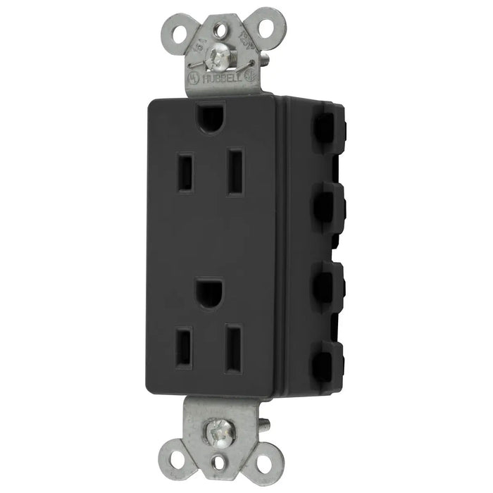 Bryant Hubbell Wiring Device-Kellems SNAPConnect 15A/125V Decorator Receptacles Black (SNAP2152BKA)