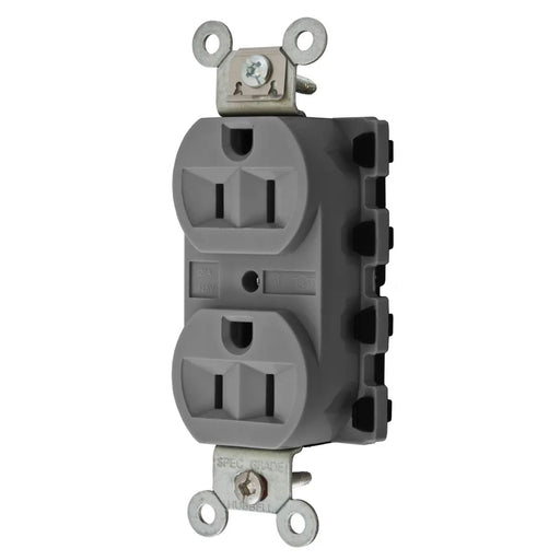 Bryant Hubbell Wiring Device-Kellems SNAPConnect 15A/125V Duplex Receptacle Gray (SNAP5262GYA)