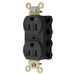 Bryant Hubbell Wiring Device-Kellems SNAPConnect 15A/125V Hospital Grade Duplex Receptacle Black (SNAP8200BKA)