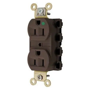 Bryant Hubbell Wiring Device-Kellems SNAPConnect 15A/125V Hospital Grade Duplex Receptacle Brown (SNAP8200A)