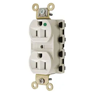 Bryant Hubbell Wiring Device-Kellems SNAPConnect 15A/125V Hospital Grade Duplex Receptacle Light Almond (SNAP8200LAA)