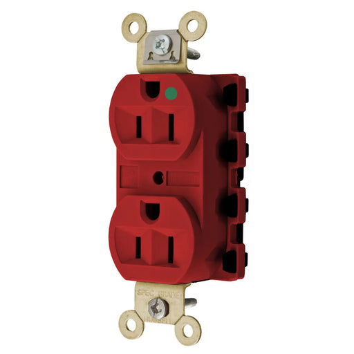 Bryant Hubbell Wiring Device-Kellems SNAPConnect 15A/125V Hospital Grade Duplex Receptacle Red (SNAP8200RA)