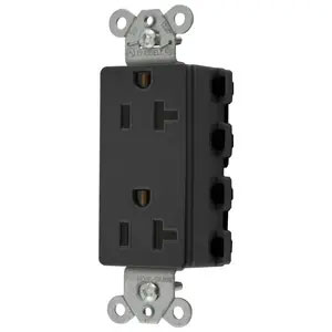 Bryant Hubbell Wiring Device-Kellems SNAPConnect 20A/125V Decorator Receptacle Black (SNAP2162BKA)