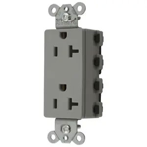 Bryant Hubbell Wiring Device-Kellems SNAPConnect 20A/125V Decorator Receptacle Gray (SNAP2162GYA)