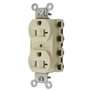 Bryant Hubbell Wiring Device-Kellems SNAPConnect 20A/125V Duplex Receptacle Ivory (SNAP5362IA)