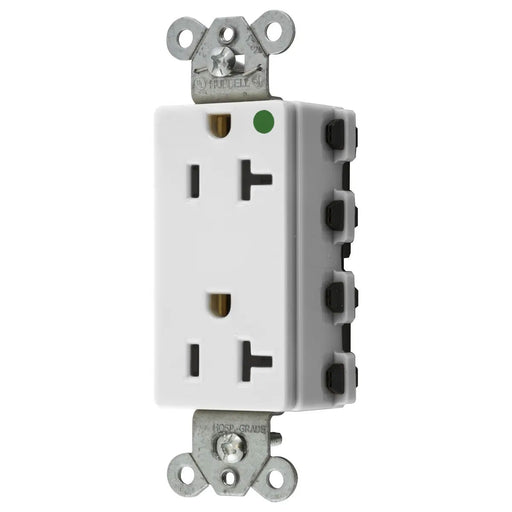 Bryant Hubbell Wiring Device-Kellems SNAPConnect 20A/125V Hospital Grade Decorator Receptacle White (SNAP2182WA)