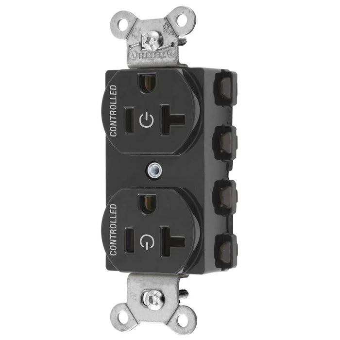 Bryant Hubbell Wiring Device-Kellems SNAPConnect Controlled 20A 125V Duplex Receptacle Black (SNAP5362C2BK)