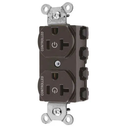 Bryant Hubbell Wiring Device-Kellems SNAPConnect Controlled 20A 125V Duplex Receptacle Brown (SNAP5362C2)