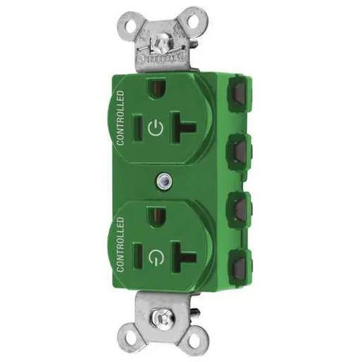 Bryant Hubbell Wiring Device-Kellems SNAPConnect Controlled 20A 125V Duplex Receptacle Green (SNAP5362C2GN)