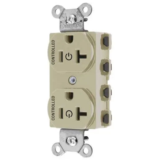 Bryant Hubbell Wiring Device-Kellems SNAPConnect Controlled 20A 125V Duplex Receptacle Ivory (SNAP5362C2I)