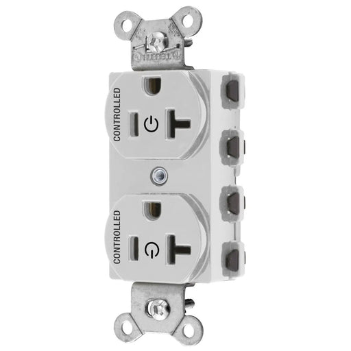 Bryant Hubbell Wiring Device-Kellems SNAPConnect Controlled 20A 125V Duplex Receptacle White (SNAP5362C2W)