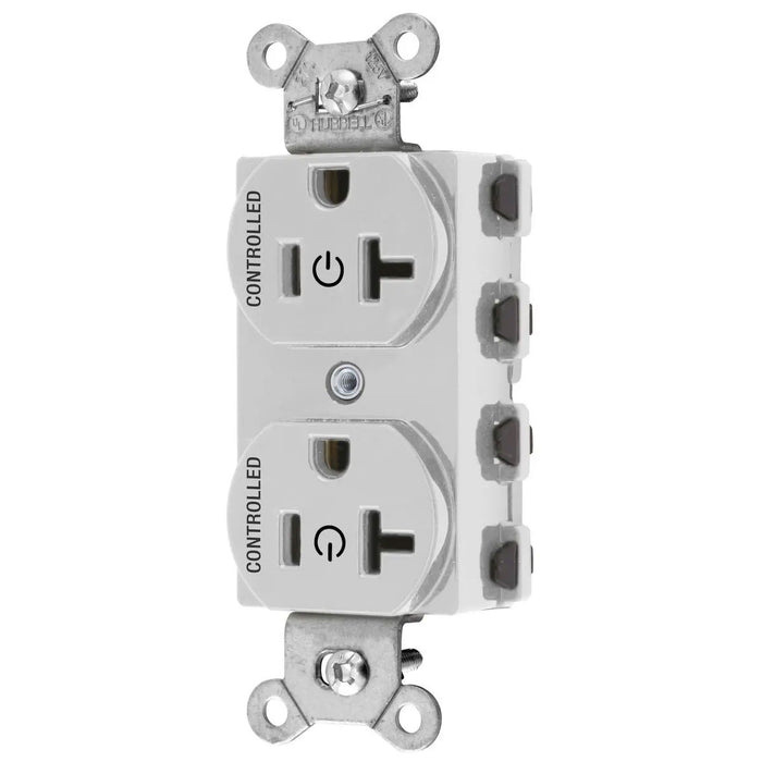 Bryant Hubbell Wiring Device-Kellems SNAPConnect Controlled 20A 125V Duplex Receptacle White (SNAP5362C2W)