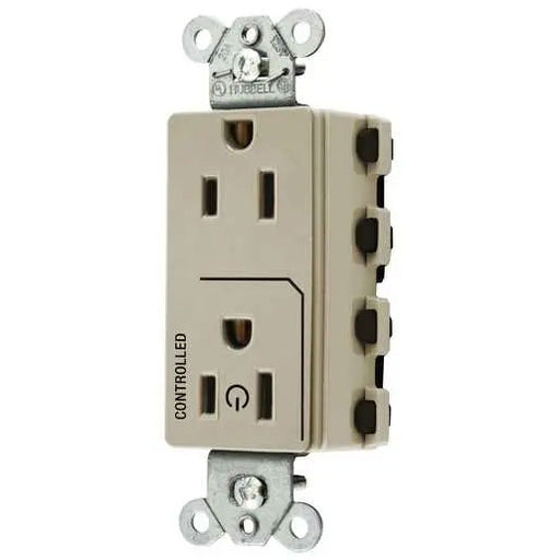 Bryant Hubbell Wiring Device-Kellems SNAPConnect Decorator Receptacle 1/2 Controlled 15A 125V Ivory (SNAP2152C1I)