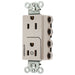 Bryant Hubbell Wiring Device-Kellems SNAPConnect Decorator Receptacle 1/2 Controlled 15A 125V Light Almond (SNAP2152C1LA)