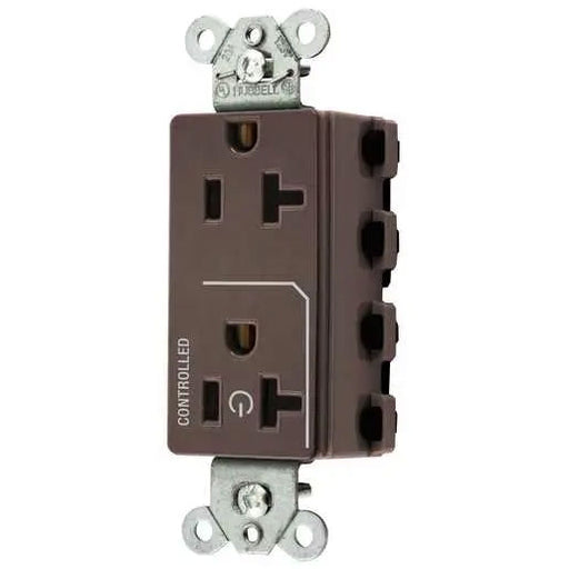 Bryant Hubbell Wiring Device-Kellems SNAPConnect Decorator Receptacle 1/2 Controlled 20A 125 Brown (SNAP2162C1)