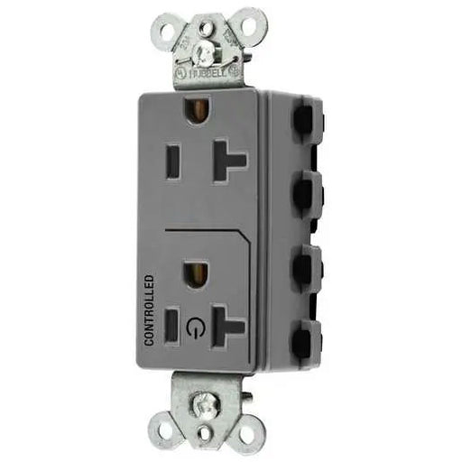 Bryant Hubbell Wiring Device-Kellems SNAPConnect Decorator Receptacle 1/2 Controlled 20A 125 Gray (SNAP2162C1GY)