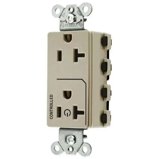 Bryant Hubbell Wiring Device-Kellems SNAPConnect Decorator Receptacle 1/2 Controlled 20A 125 Ivory (SNAP2162C1I)