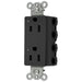Bryant Hubbell Wiring Device-Kellems SNAPConnect Decorator Receptacle 15A/125V LED Black (SNAP2152BKL)