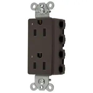 Bryant Hubbell Wiring Device-Kellems SNAPConnect Decorator Receptacle 15A/125V LED Brown (SNAP2152L)