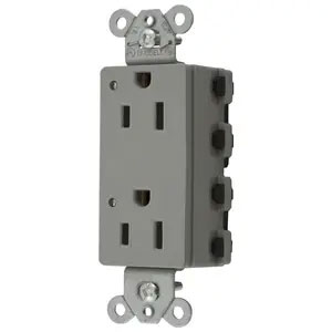 Bryant Hubbell Wiring Device-Kellems SNAPConnect Decorator Receptacle 15A/125V LED Gray (SNAP2152GYL)