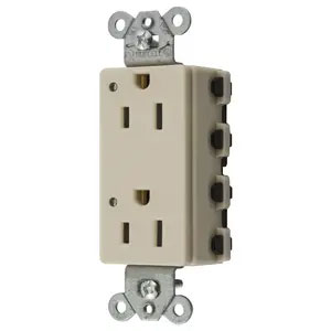 Bryant Hubbell Wiring Device-Kellems SNAPConnect Decorator Receptacle 15A/125V LED Ivory (SNAP2152IL)