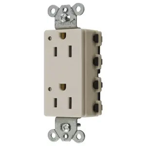 Bryant Hubbell Wiring Device-Kellems SNAPConnect Decorator Receptacle 15A/125V LED Light Almond (SNAP2152LAL)