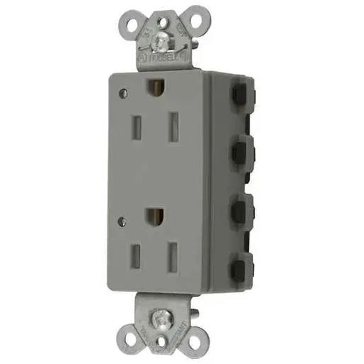Bryant Hubbell Wiring Device-Kellems SNAPConnect Decorator Receptacle 15A/125V LED Tamper-Resistant Gray (SNAP2152GYLTRA)