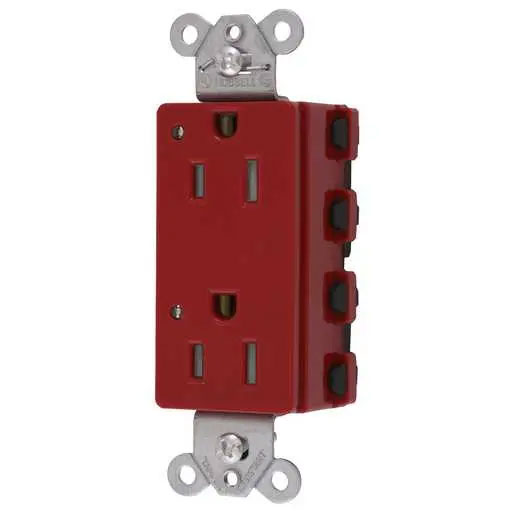 Bryant Hubbell Wiring Device-Kellems SNAPConnect Decorator Receptacle 15A/125V LED Tamper-Resistant Red (SNAP2152RLTRA)