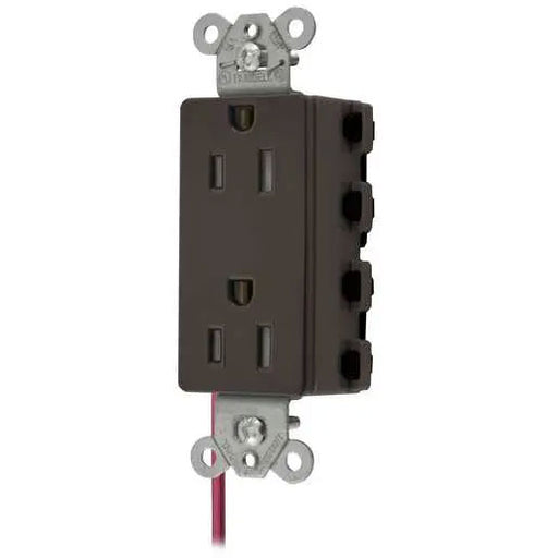 Bryant Hubbell Wiring Device-Kellems SNAPConnect Decorator Receptacle 15A/125V Split Circuit Tamper-Resistant Brown (SNAP2152SCTRA)