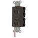 Bryant Hubbell Wiring Device-Kellems SNAPConnect Decorator Receptacle 15A/125V Split Circuit Tamper-Resistant Brown (SNAP2152SCTRA)