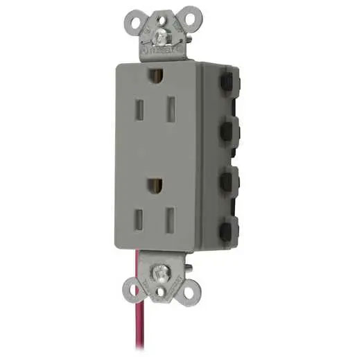 Bryant Hubbell Wiring Device-Kellems SNAPConnect Decorator Receptacle 15A/125V Split Circuit Tamper-Resistant Gray (SNAP2152GYSCTRA)