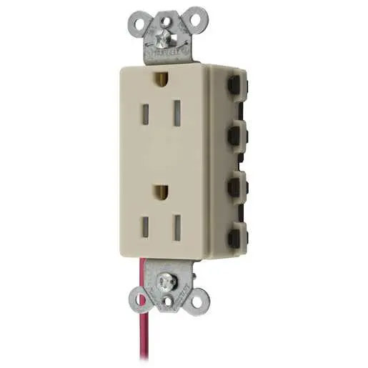Bryant Hubbell Wiring Device-Kellems SNAPConnect Decorator Receptacle 15A/125V Split Circuit Tamper-Resistant Ivory (SNAP2152ISCTRA)