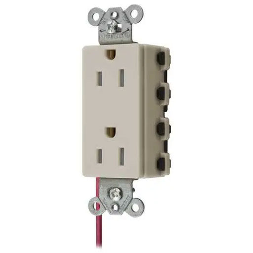 Bryant Hubbell Wiring Device-Kellems SNAPConnect Decorator Receptacle 15A/125V Split Circuit Tamper-Resistant Light Almond (SNAP2152LASCTRA)