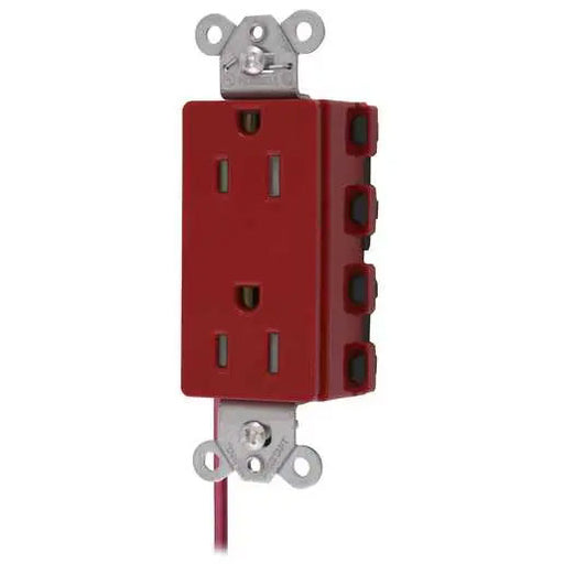 Bryant Hubbell Wiring Device-Kellems SNAPConnect Decorator Receptacle 15A/125V Split Circuit Tamper-Resistant Red (SNAP2152RSCTRA)