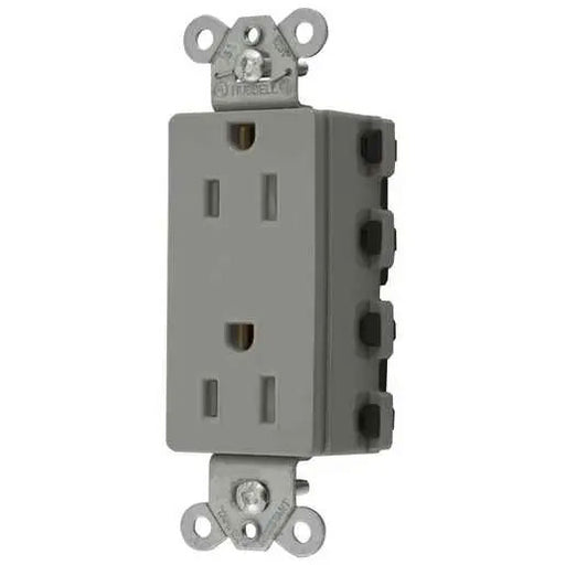 Bryant Hubbell Wiring Device-Kellems SNAPConnect Decorator Receptacle 15A/125V Tamper-Resistant Gray (SNAP2152GYTRA)