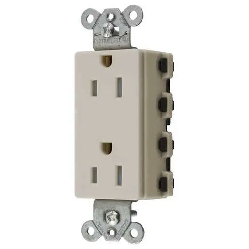 Bryant Hubbell Wiring Device-Kellems SNAPConnect Decorator Receptacle 15A/125V Tamper-Resistant Light Almond (SNAP2152LATRA)