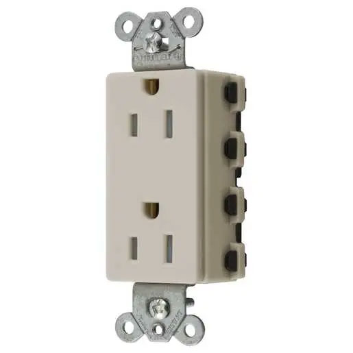 Bryant Hubbell Wiring Device-Kellems SNAPConnect Decorator Receptacle 15A/125V Tamper-Resistant Light Almond (SNAP2152LATRA)