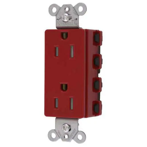 Bryant Hubbell Wiring Device-Kellems SNAPConnect Decorator Receptacle 15A/125V Tamper-Resistant Red (SNAP2152RTRA)
