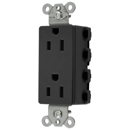 Bryant Hubbell Wiring Device-Kellems SNAPConnect Decorator Receptacle 15A/125V USA Black (SNAP2152BKNA)