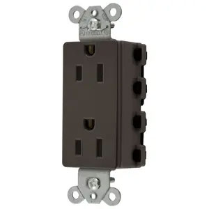 Bryant Hubbell Wiring Device-Kellems SNAPConnect Decorator Receptacle 15A/125V USA Brown (SNAP2152NA)