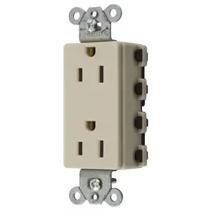 Bryant Hubbell Wiring Device-Kellems SNAPConnect Decorator Receptacle 15A/125V USA Ivory (SNAP2152INA)