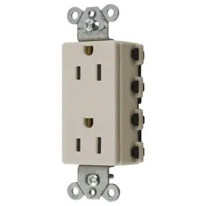Bryant Hubbell Wiring Device-Kellems SNAPConnect Decorator Receptacle 15A/125V USA Light Almond (SNAP2152LANA)
