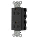 Bryant Hubbell Wiring Device-Kellems SNAPConnect Decorator Receptacle 20A/125V LED Black (SNAP2162BKL)