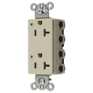 Bryant Hubbell Wiring Device-Kellems SNAPConnect Decorator Receptacle 20A/125V LED Ivory (SNAP2162IL)