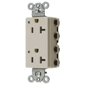 Bryant Hubbell Wiring Device-Kellems SNAPConnect Decorator Receptacle 20A/125V LED Light Almond (SNAP2162LAL)