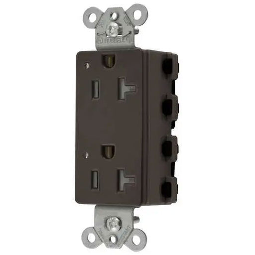 Bryant Hubbell Wiring Device-Kellems SNAPConnect Decorator Receptacle 20A/125V LED Tamper-Resistant Brown (SNAP2162LTRA)